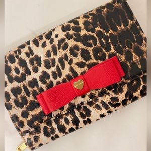 Betsy Johnson Red and Leopard Print Crossbody Purse